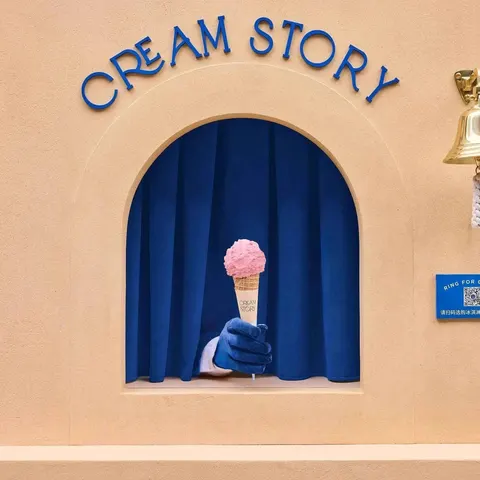 Kem Ý tại quầy Cream Story, cửa hàng nhỏ bên trong khu nhà cổ 张园 Zhang Yuan